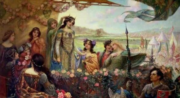 Ланселот впервые появляется в анналах литературы в работе Кретьена де Труа еще в 1170 году нашей эры. На этой картине Герберта Джеймса Дрейпера изображены Ланселот и Гвиневера