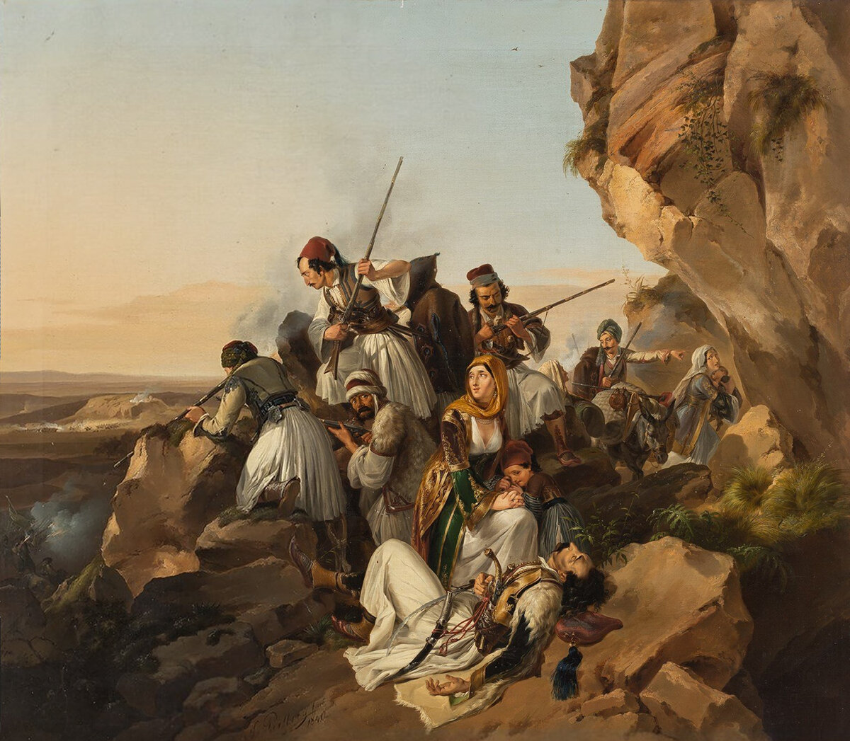 Греческие борцы за свободу в горах. Художник: Georg Christian Perlberg