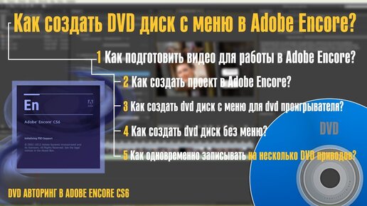 Как создать dvd диск с меню в Adobe Encore CS6