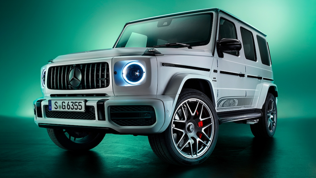 2019 Mercedes-AMG G63 (Color: Designo Diamond White Bright) - Front Three-Quarte