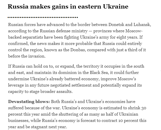 Скриншот из  «Тhe New York Times» 