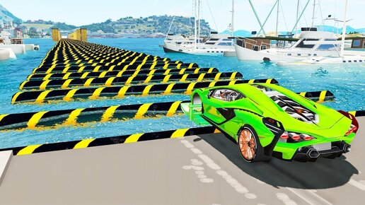 Download Video: Лежачие Полицейские на ВОДЕ BeamNG Drive Челлендж!