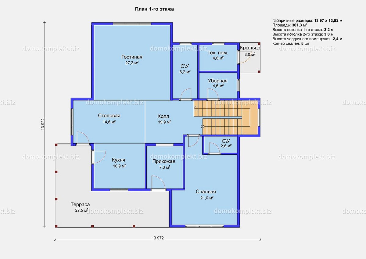 Планировка 1-го этажа