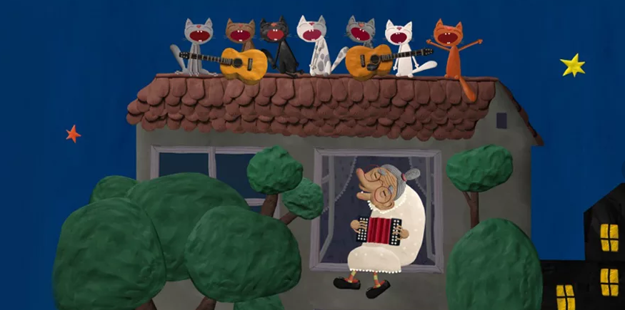 Кадр из мультфильма "Семь кошек"
