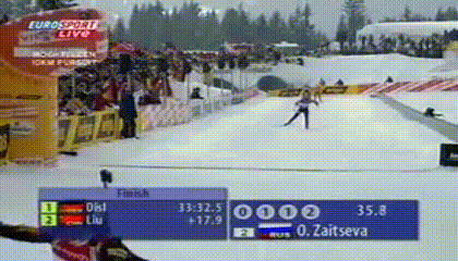 ЧМ 2005. Хохфильцен. Гонка преследования. Девушки.