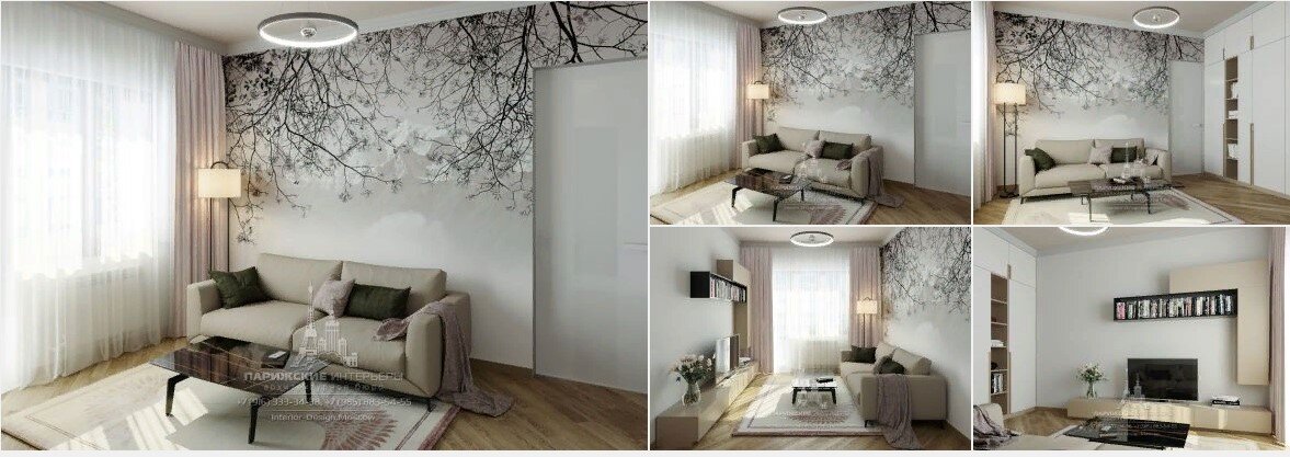  На фото: Светлый интерьер 3-квартиры в современном стиле 