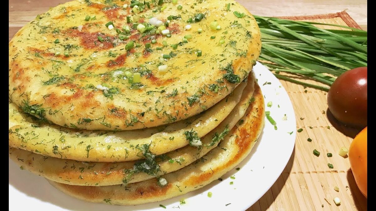 Сырная лепёшка с брынзой, на сковороде