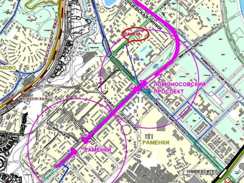 Ломоносовский проспект станция метро на схеме метро москвы