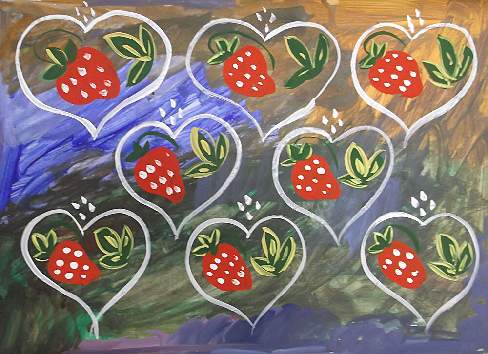 Ягода клубника в сердечке