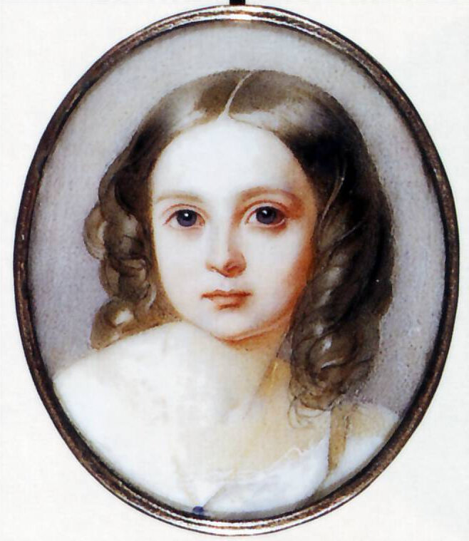 В. И. Гау, портрет Екатерины Ольденбургской, бумага, акварель,1853 г.