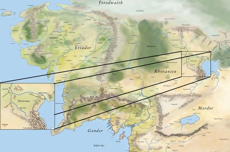 Дорвинион на карте Средиземья.