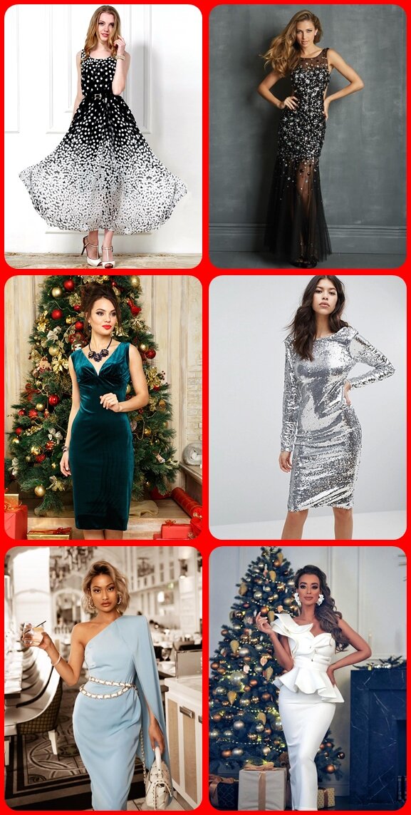 варианты новогодних вечерних платьев