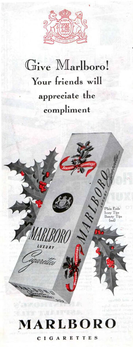 Реклама сигарет Marlboro, 1945 г.
