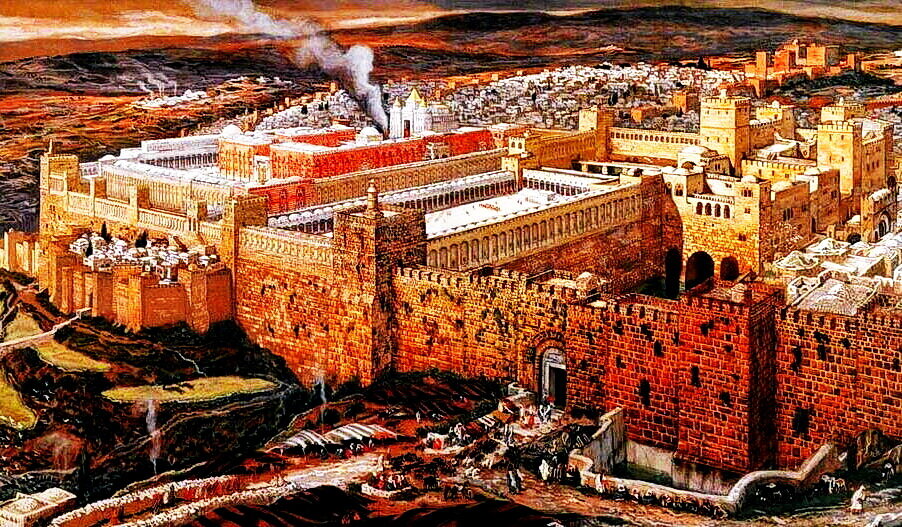 Реконструкция Иерусалима и храма Ирода (второго храма). Джеймс Тиссо
