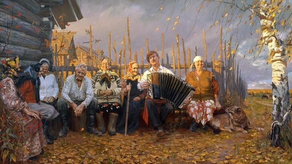 Художник Т.Юшманова. Картина "Посиделки".