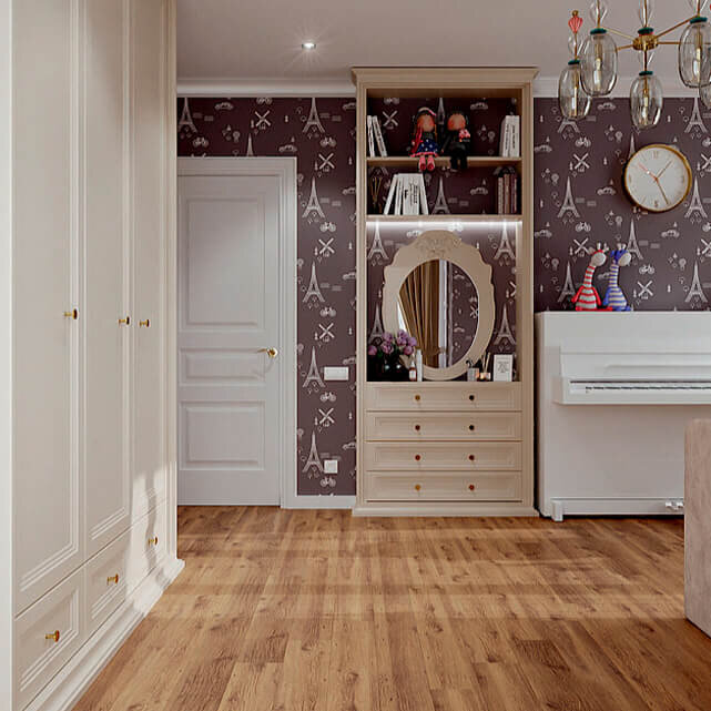 Стеллаж с большим зеркалом