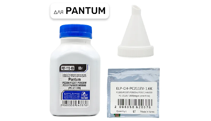 Фото 3. Заправочный комплект PC-211RB для Pantum PC-211EV (тонер + чип) P2200 , P2207 , P2500 , P2500W , P2507 , M6500 , M6500W , M6507 , M6507W , M6550NW , M6607NW