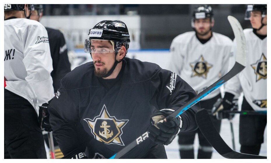    Хоккеисты «Адмирала» готовятся к встрече с «Динамо». Фото: соцсети ХК «Адмирал»