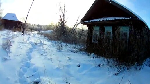 Заброшенная таёжная деревня - снег, мороз \ Забытая Россия