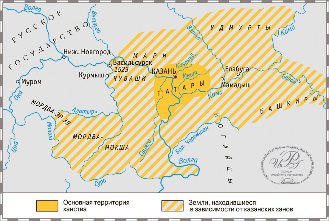 Карта ханств в 16 веке