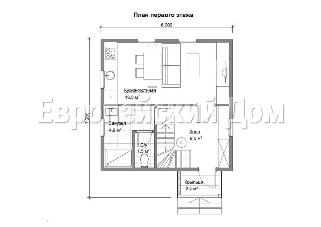 Планировка первого этажа. Источник фото: dom-bt.com
