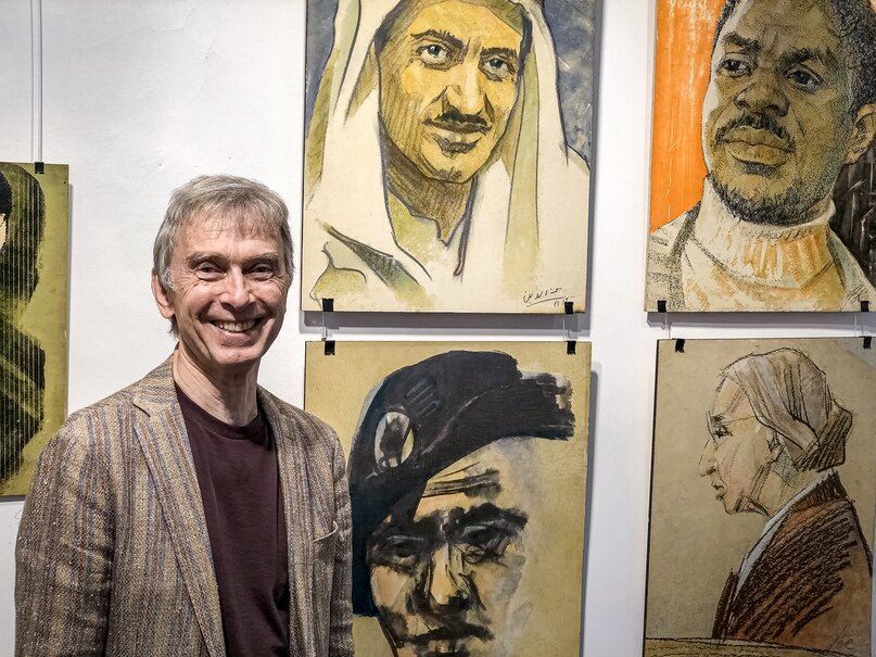                              Александр Евсеев на выставке «Портретные сюиты» в МИСП