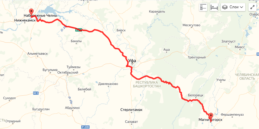 Магнитогорск - Елабуга, почти 800 километров, 9 часов дороги