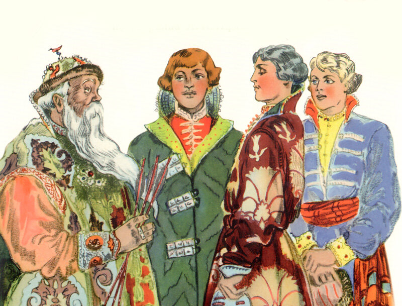 Царская семья. Именно в таком составе она чаще всего встречается в русских сказках.