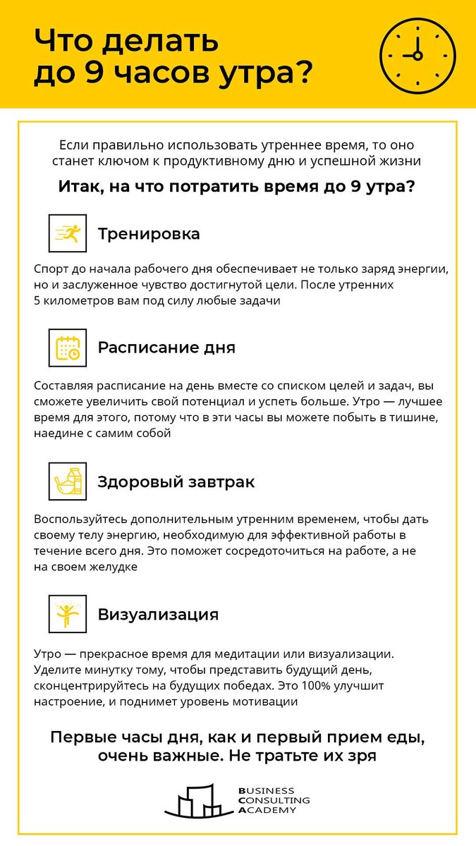 Инфографика на тему продуктивности