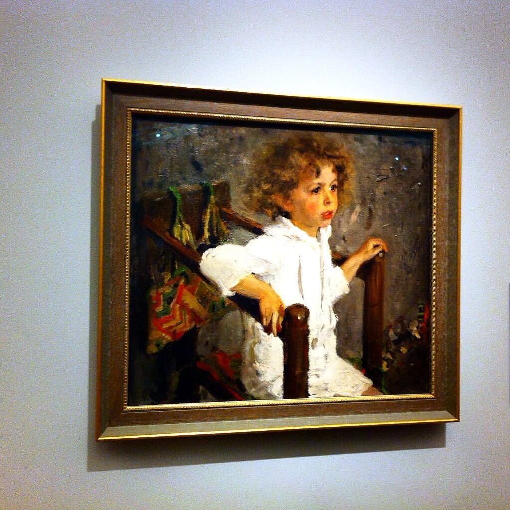 Репродукция портрета Мики Морозова работы Валентина Серова