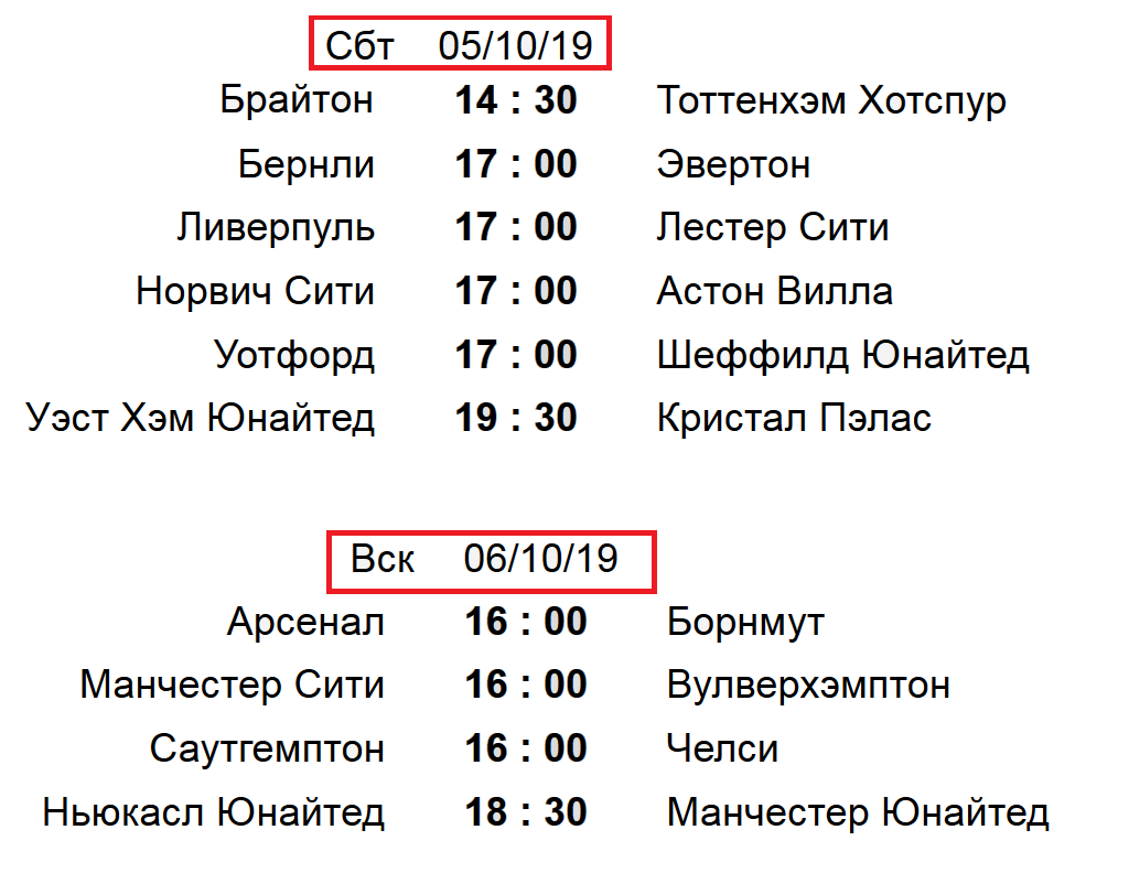 Футбол чемпионат англии расписание результаты. Расписание тура по Англии.