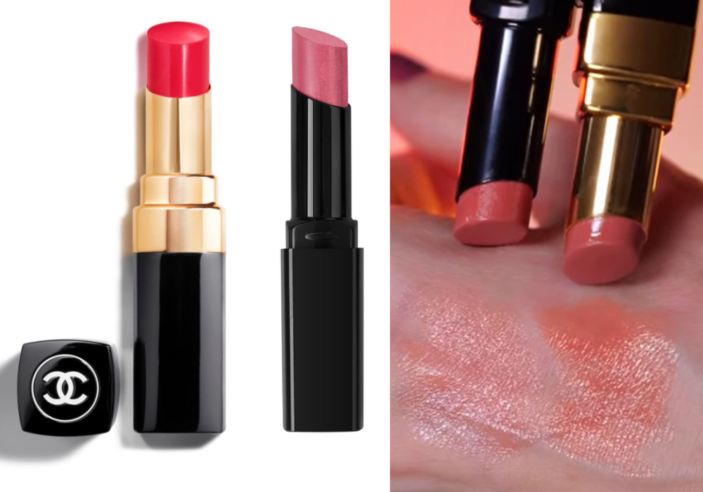 Помада от Сhanel Rouge coco shine (слева) и ее аналог Л’Этуаль Rouge Desir (справа)