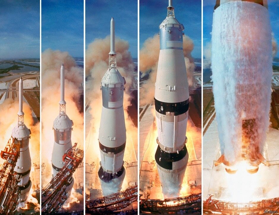 Запуск ракеты Сатурн-5 с миссией Аполлон-11. Источник фото: Яндекс.Картинки