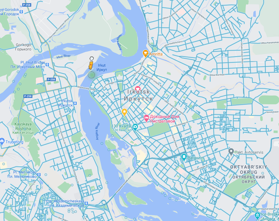 Карта Иркутска