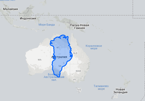 Гренландия по сравнению с Австралией