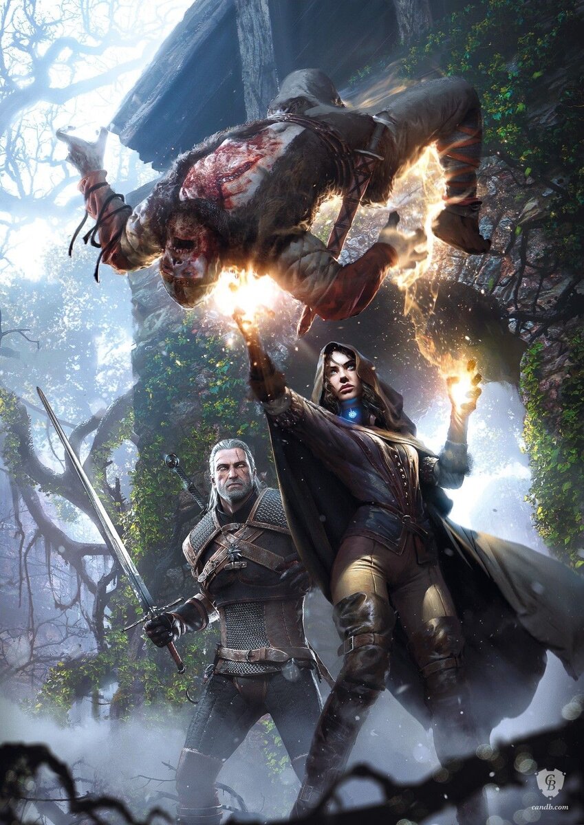 Геральт из Ривии и его возлюбленная Йеннифэр из Венгерберга