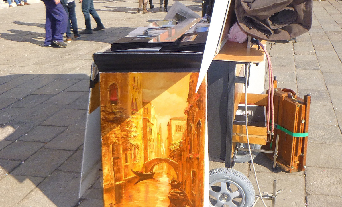 Картины о Венеции в Венеции (на рива дельи Скьявони) 