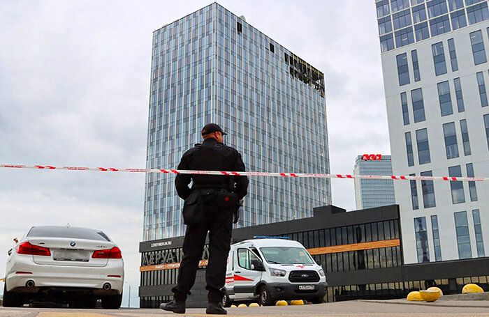    Спецслужбы на месте падение БПЛА на здание в Москве.АГН «Москва»