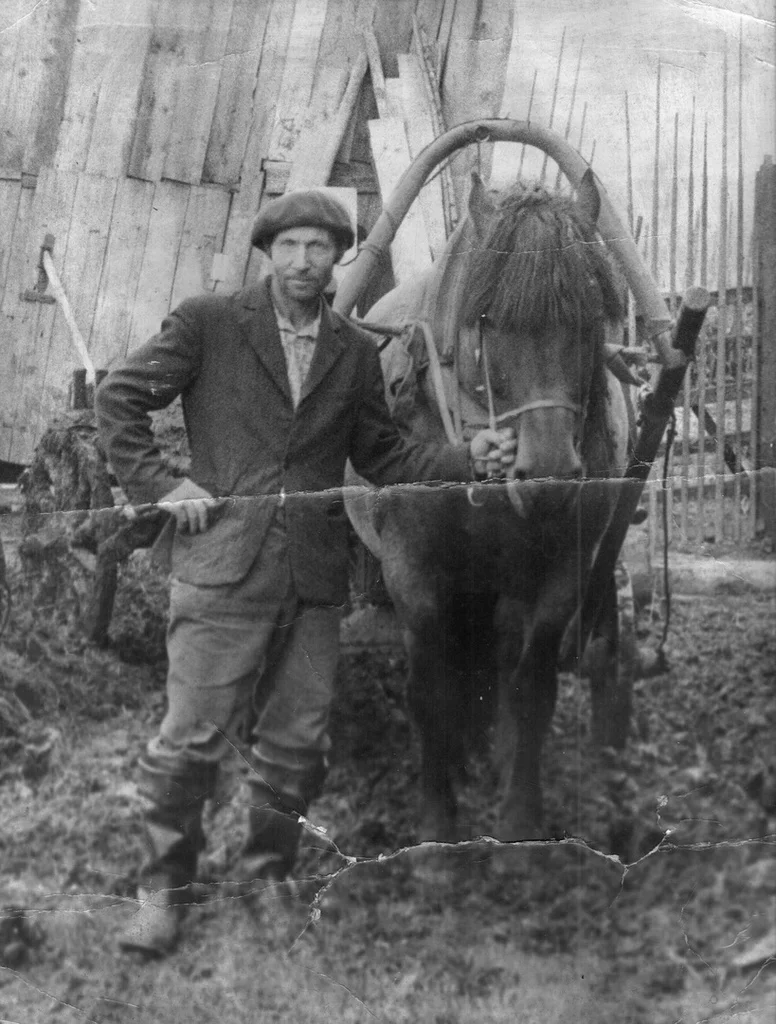 В дворе со своей лошадью, 1978 год
