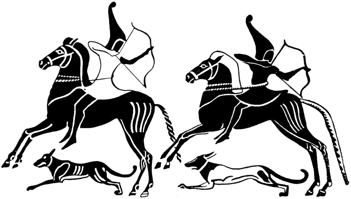 Так изображены киммерийцы на этрусской вазе VI в. до нашей эры