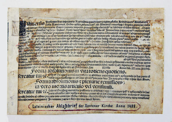 Индульгенция «В пользу борьбы против турок 1488» (источник artchive.ru) 