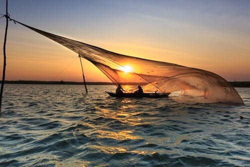 https://www.pexels.com/photo/photo-of-people-on-a-boat-during-dawn-2150371/