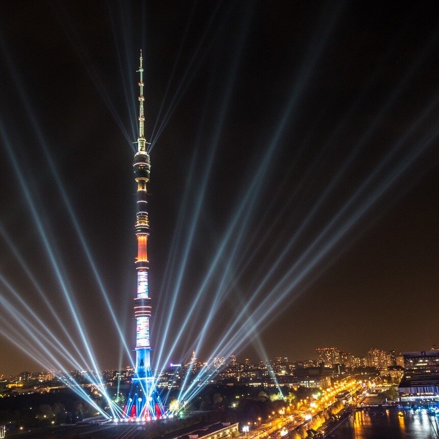 Останкинская башня будет желать жителям Москвы спокойной ночи!