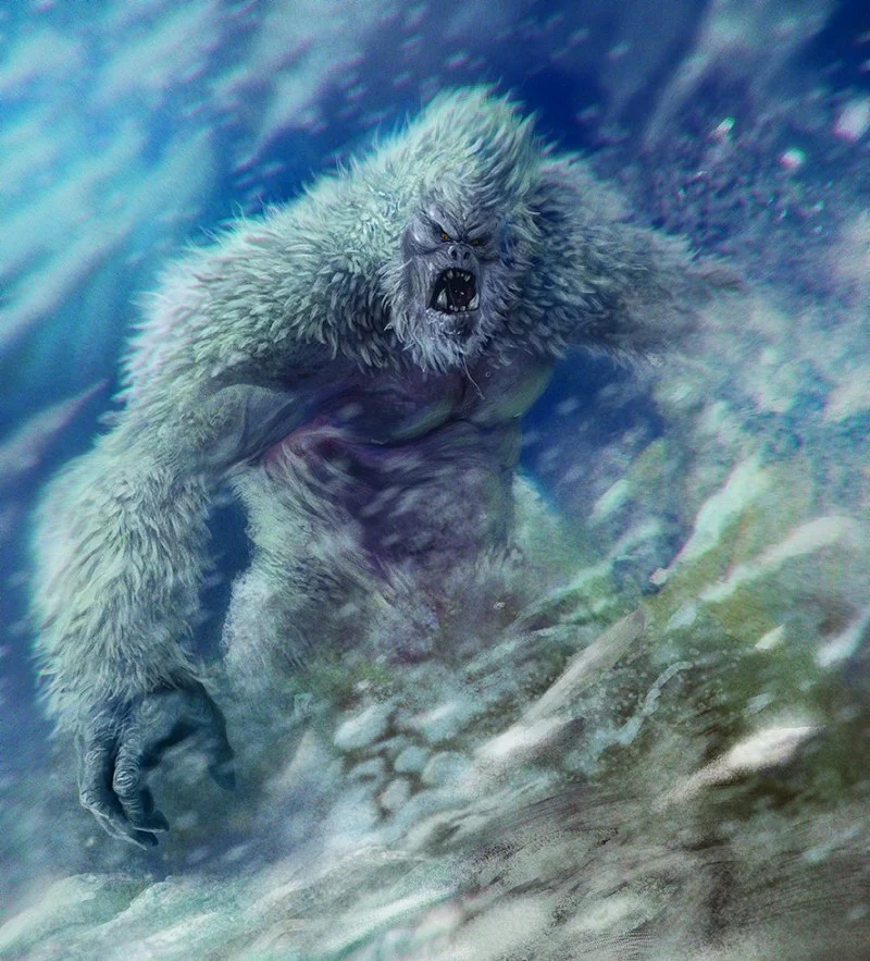 Снежные существа. Йети Bigfoot. Гималайский Йети. Yeti снежный человек. Бигфут монстр снежный человек.