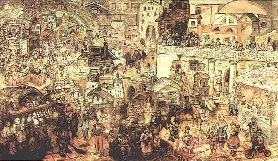 Ефим Честняков  (1874-1961) город всеобщего благоденствия