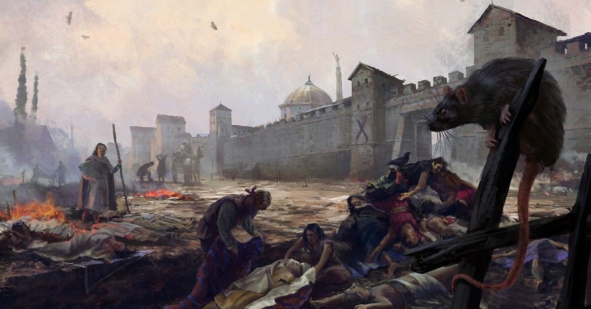 современная картина посвящённая чуме  бушевавшей в средние века 