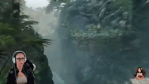 Gif  со стрима Tomb Raider с канала Youtube  Alena Vasileva/ Лара Крофт