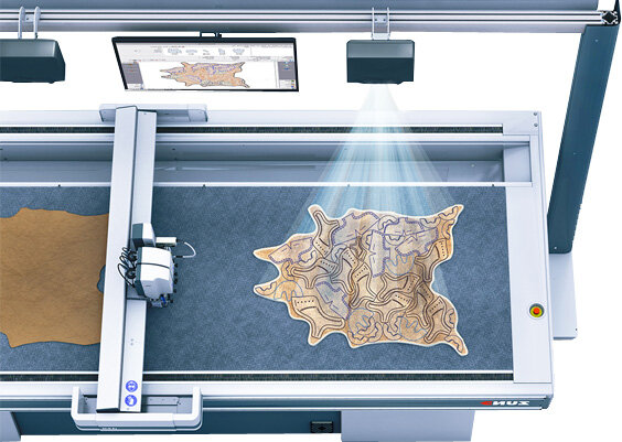 Проекция на раскройных стол лекал (фото: https://www.mindtech.pt/software/mindcut)