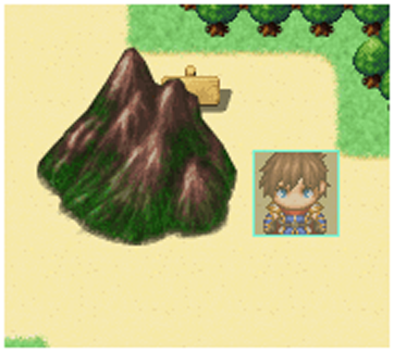 Табличка никак не желает ставиться поверх горы