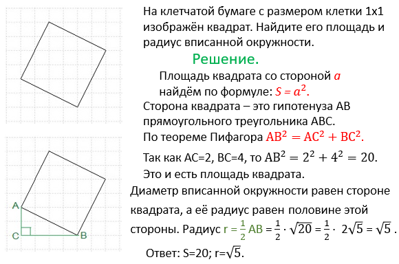 Квадрат на клетчатой бумаге